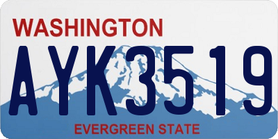 WA license plate AYK3519