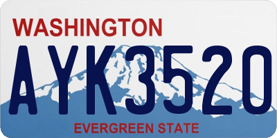 WA license plate AYK3520