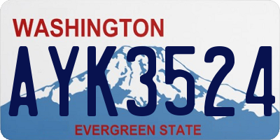 WA license plate AYK3524