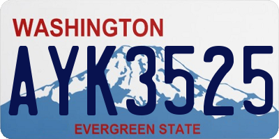 WA license plate AYK3525