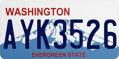 WA license plate AYK3526