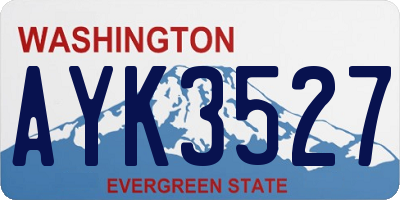 WA license plate AYK3527