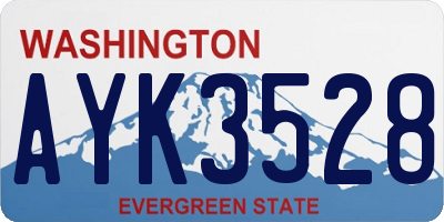 WA license plate AYK3528