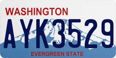 WA license plate AYK3529