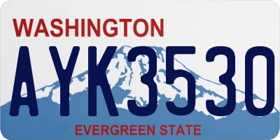 WA license plate AYK3530