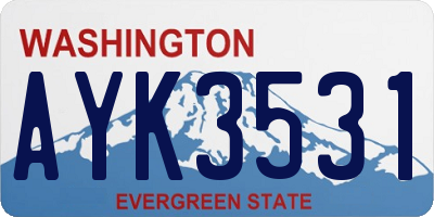 WA license plate AYK3531