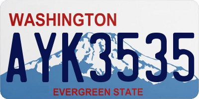 WA license plate AYK3535