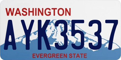 WA license plate AYK3537