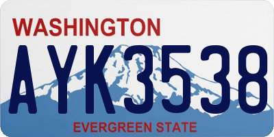 WA license plate AYK3538