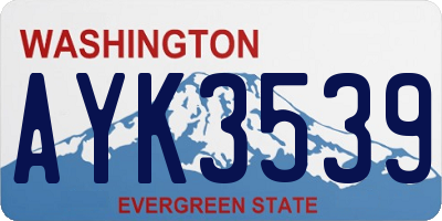 WA license plate AYK3539