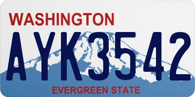 WA license plate AYK3542