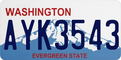 WA license plate AYK3543