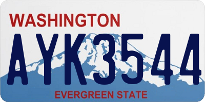 WA license plate AYK3544