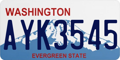 WA license plate AYK3545