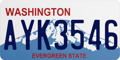 WA license plate AYK3546
