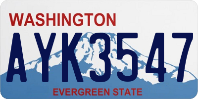 WA license plate AYK3547