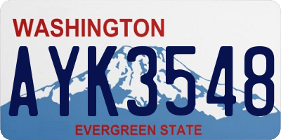 WA license plate AYK3548