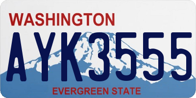 WA license plate AYK3555