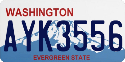 WA license plate AYK3556
