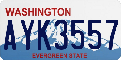 WA license plate AYK3557