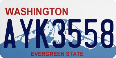 WA license plate AYK3558