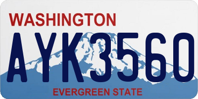WA license plate AYK3560