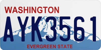 WA license plate AYK3561