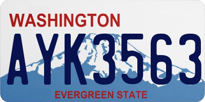 WA license plate AYK3563