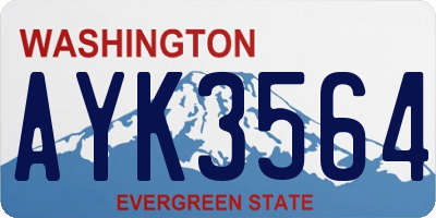 WA license plate AYK3564