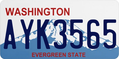 WA license plate AYK3565