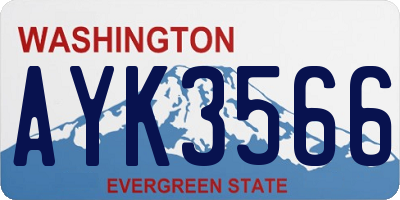 WA license plate AYK3566