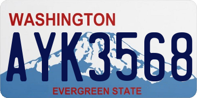 WA license plate AYK3568