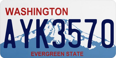 WA license plate AYK3570