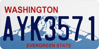 WA license plate AYK3571