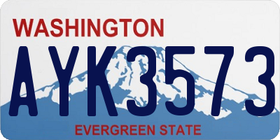WA license plate AYK3573