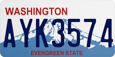 WA license plate AYK3574