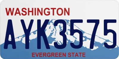 WA license plate AYK3575