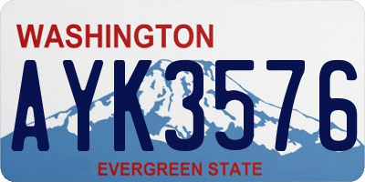 WA license plate AYK3576
