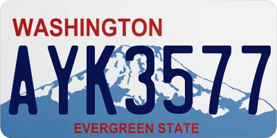 WA license plate AYK3577
