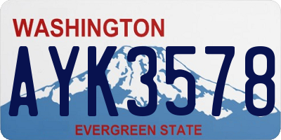 WA license plate AYK3578