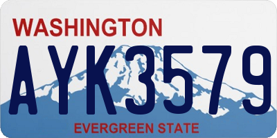 WA license plate AYK3579
