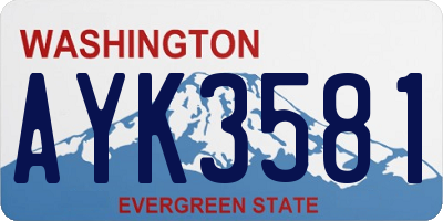 WA license plate AYK3581