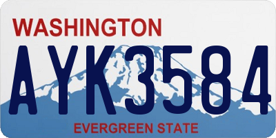 WA license plate AYK3584