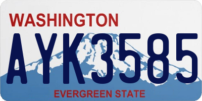 WA license plate AYK3585