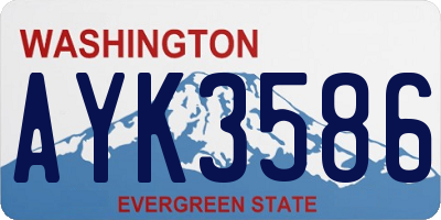 WA license plate AYK3586