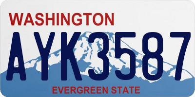 WA license plate AYK3587