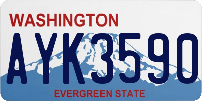 WA license plate AYK3590