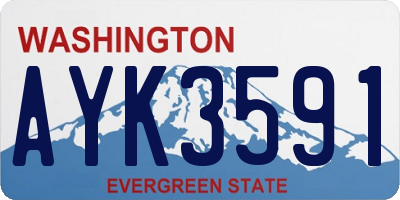 WA license plate AYK3591