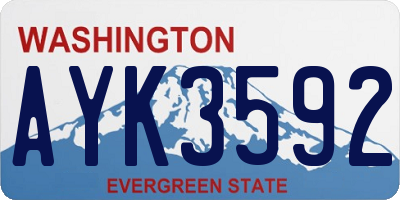 WA license plate AYK3592