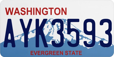 WA license plate AYK3593